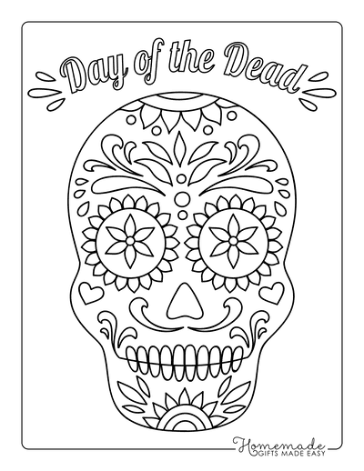 Sugar skull coloring pages for day of the dead