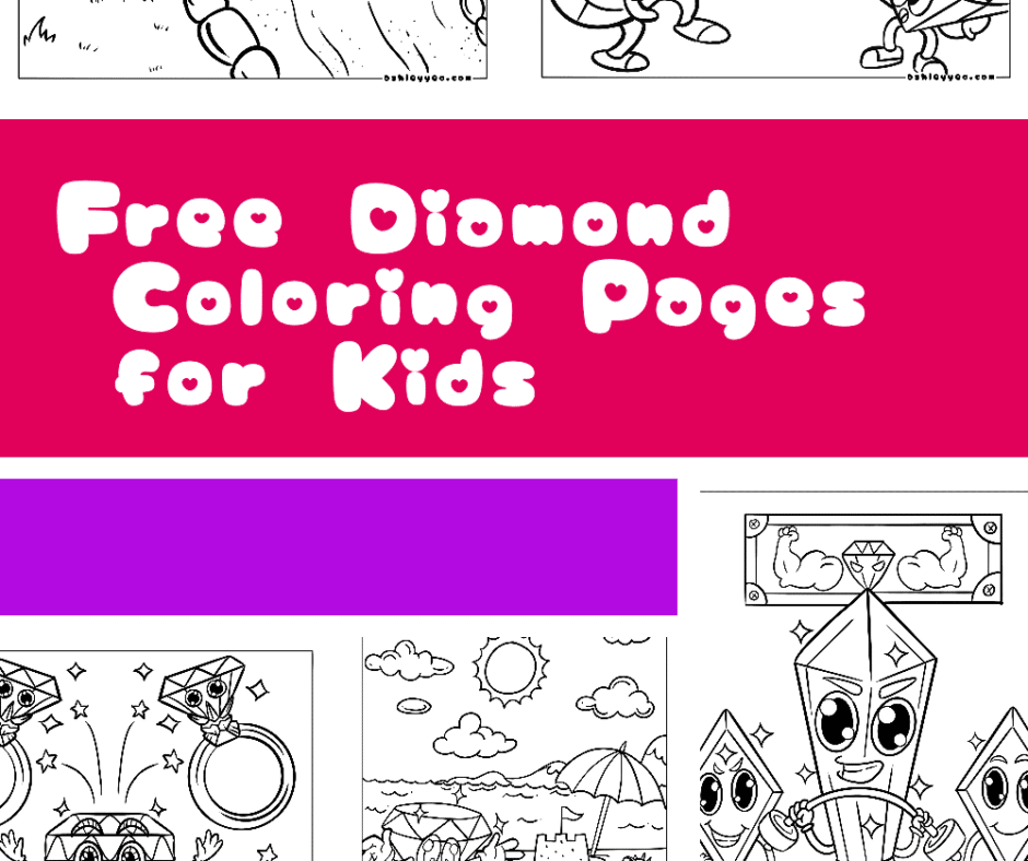 Free diamond coloring pages for kids