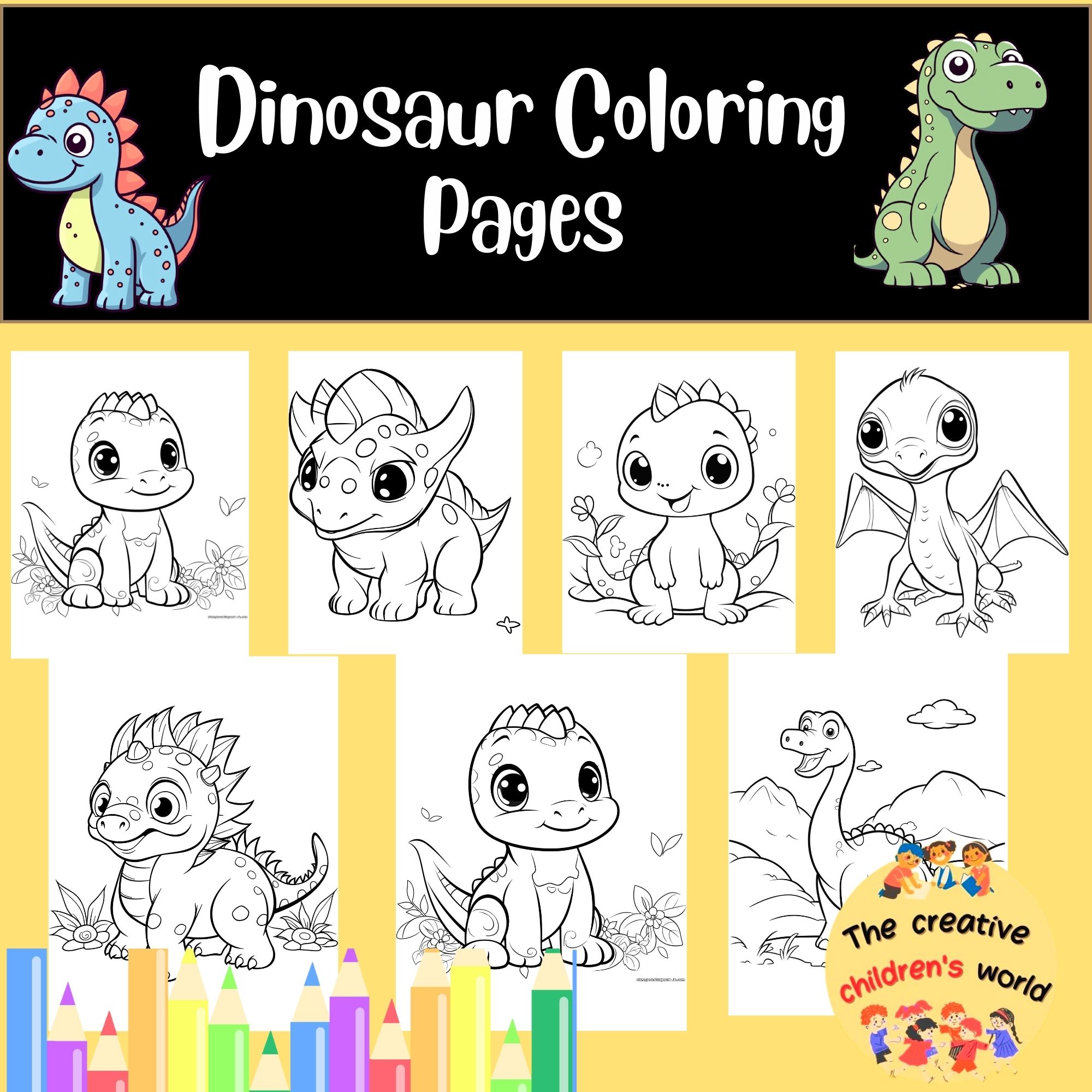 Dinosaurs coloring pages made by teachers