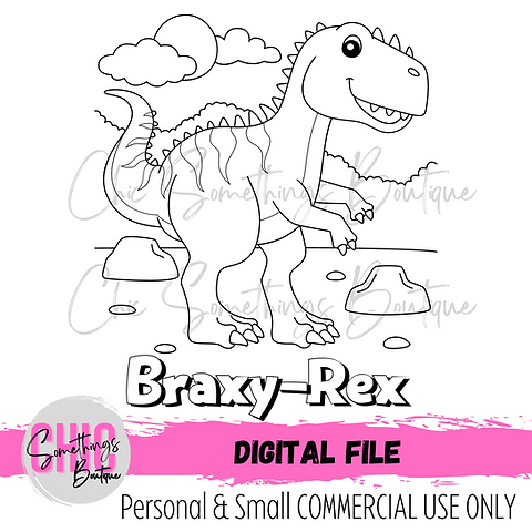 Personalized printable dinosaur coloring pages set of chicsomethings