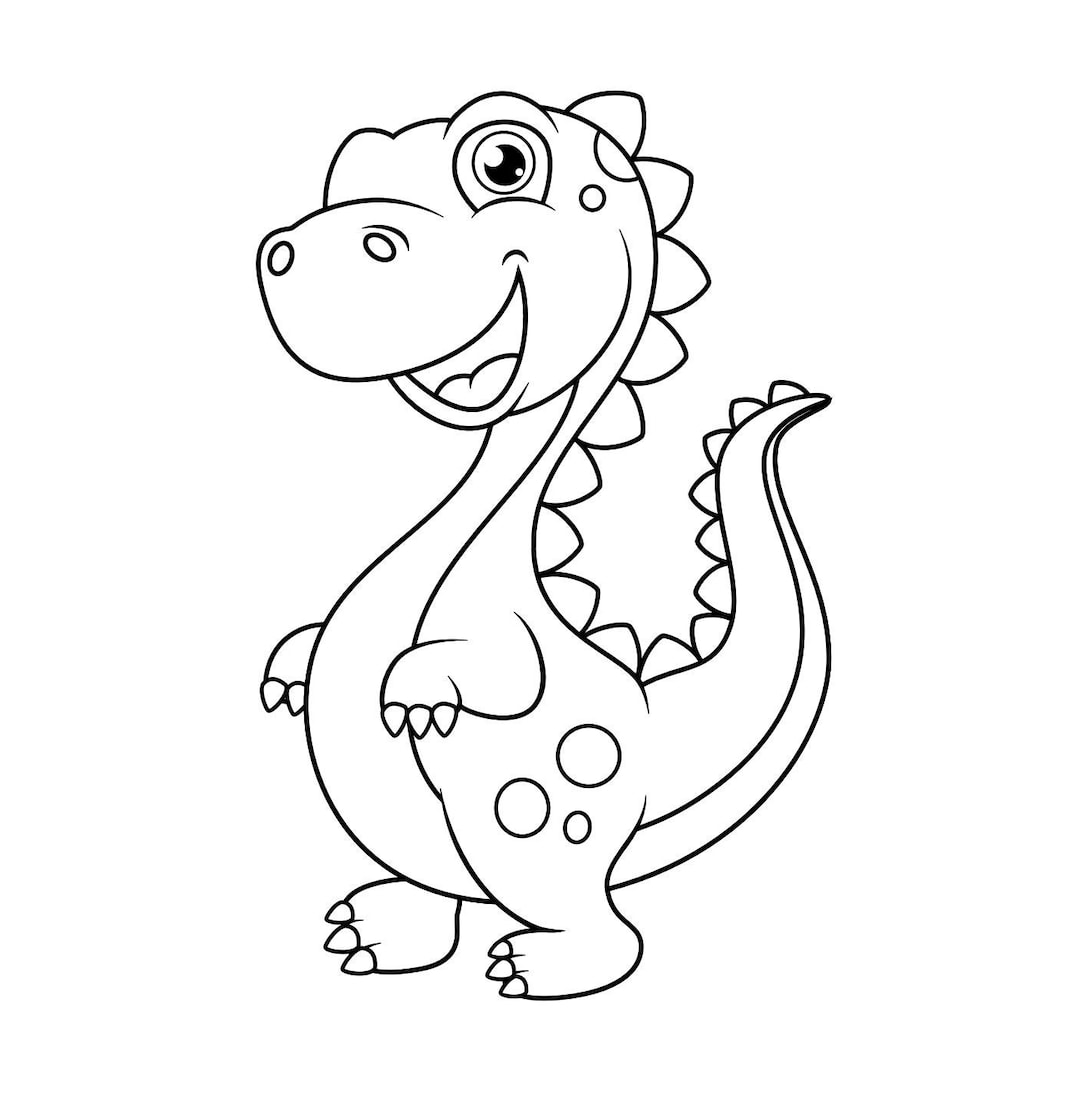 Printable dinosaur coloring pages instant download pdf