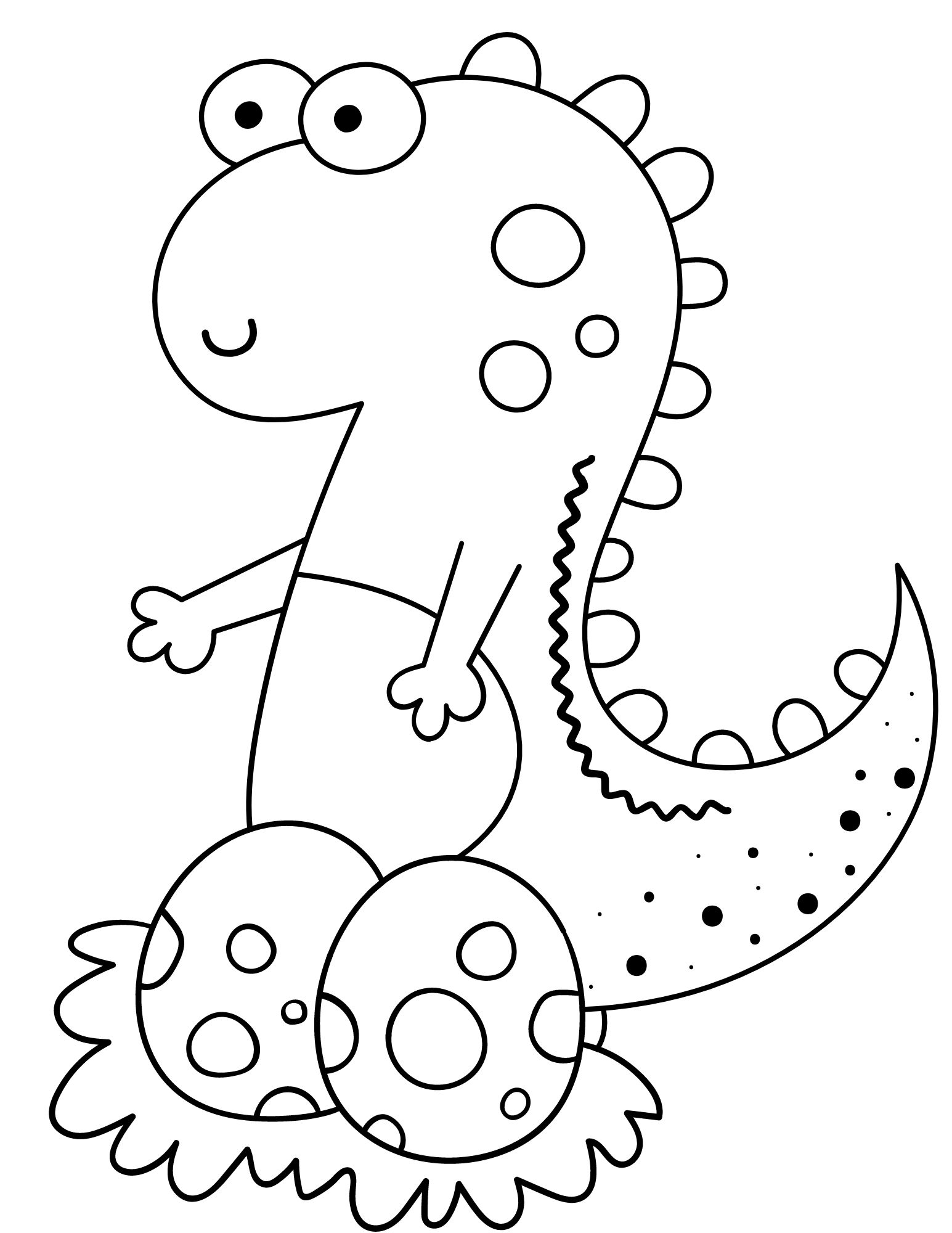 Free printable cute dinosaur coloring pages