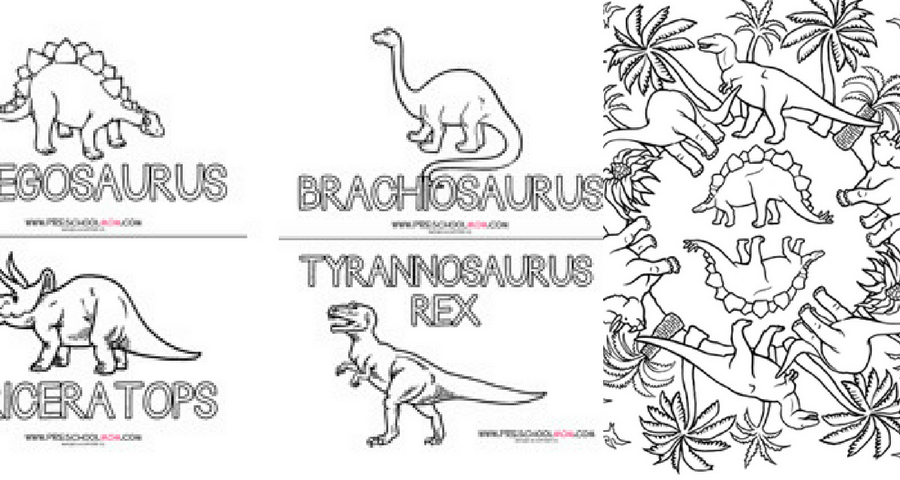 Fun dinosaur coloring printables