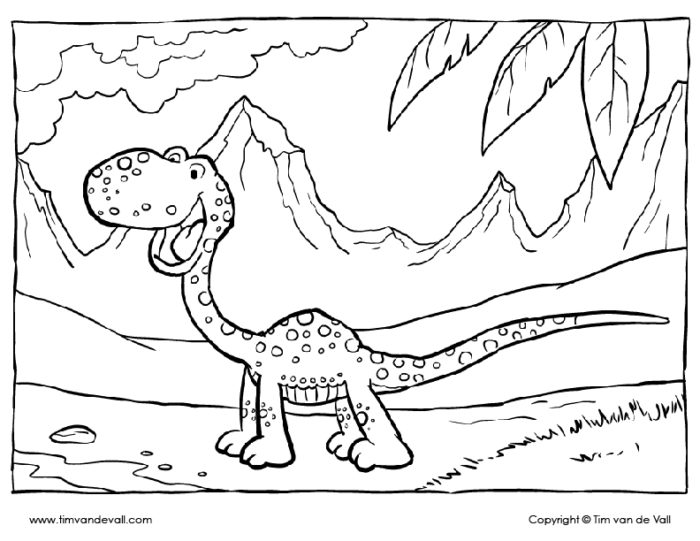 Free printable dinosaur coloring pages for kids â tims printables