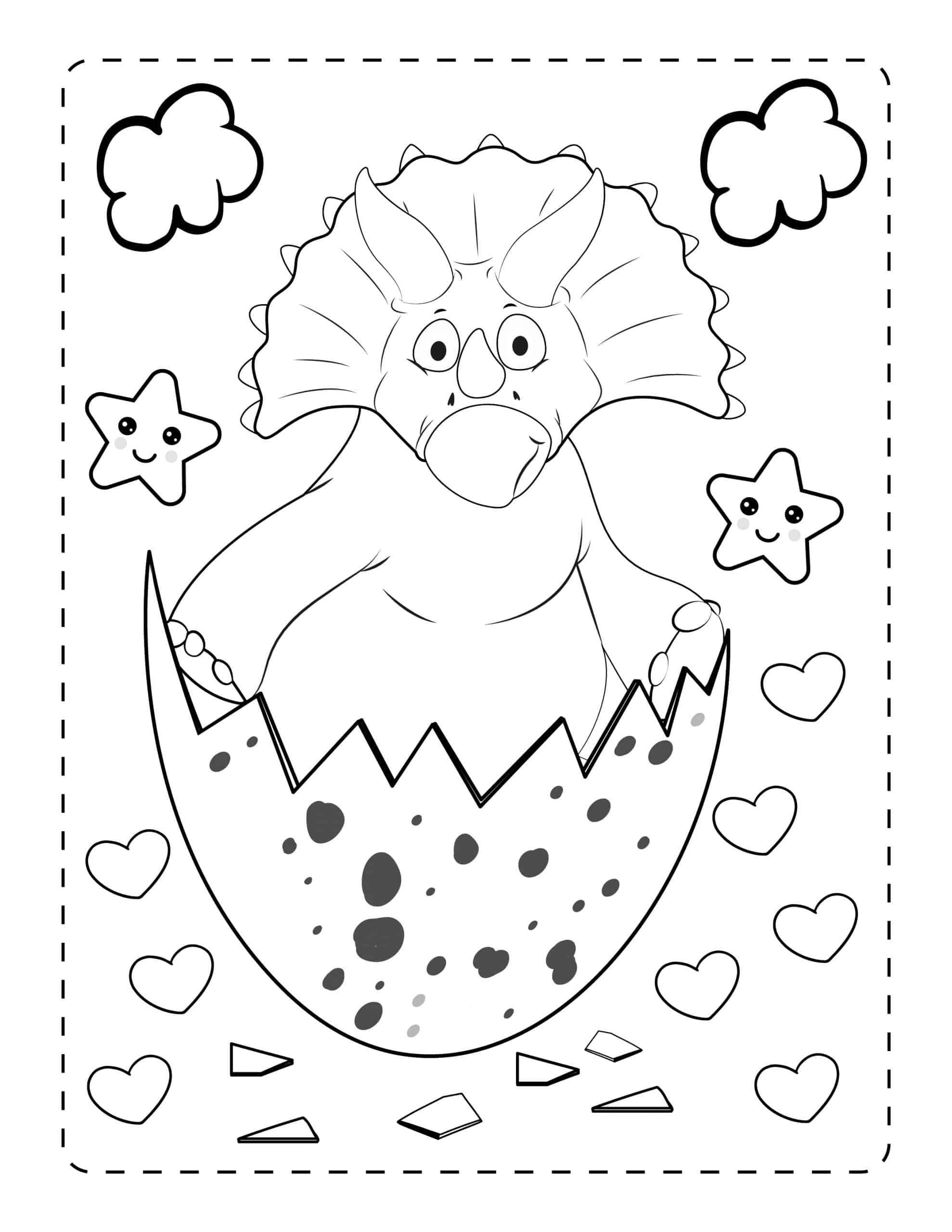 Dinosaur coloring printable for kids