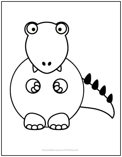 Chubby dinosaur coloring page print it free