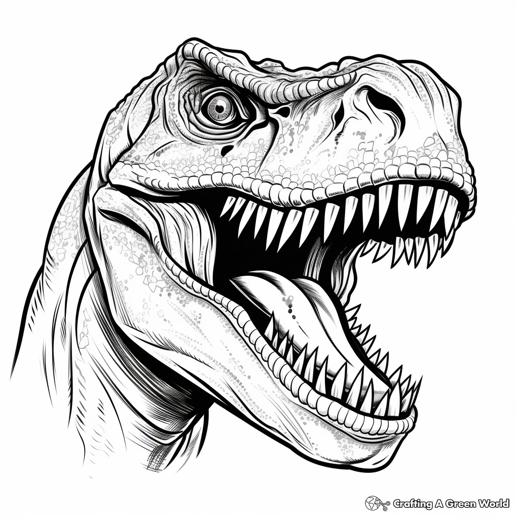 Dinosaur head coloring pages