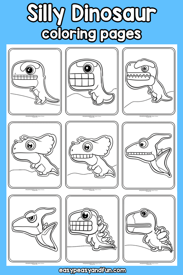 Silly dinosaur coloring pages â easy peasy and fun hip