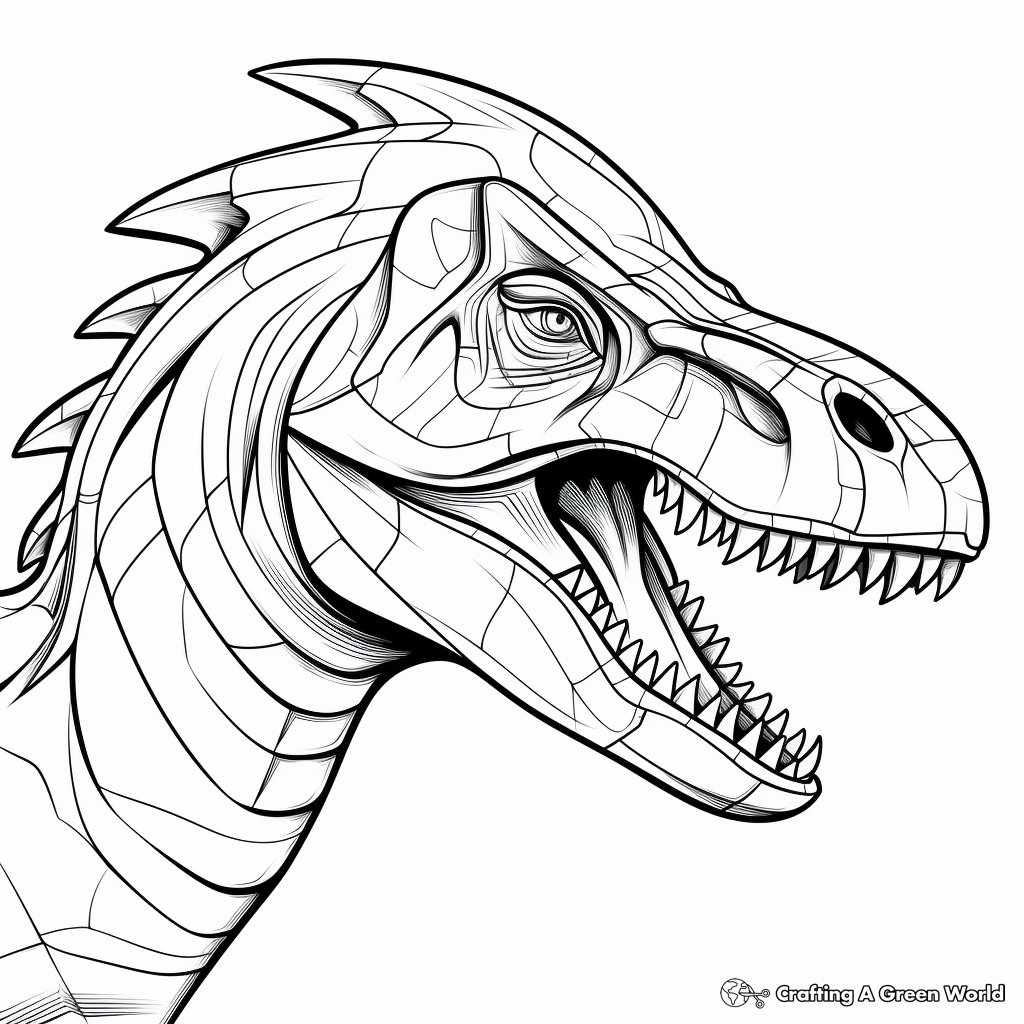 Dinosaur head coloring pages