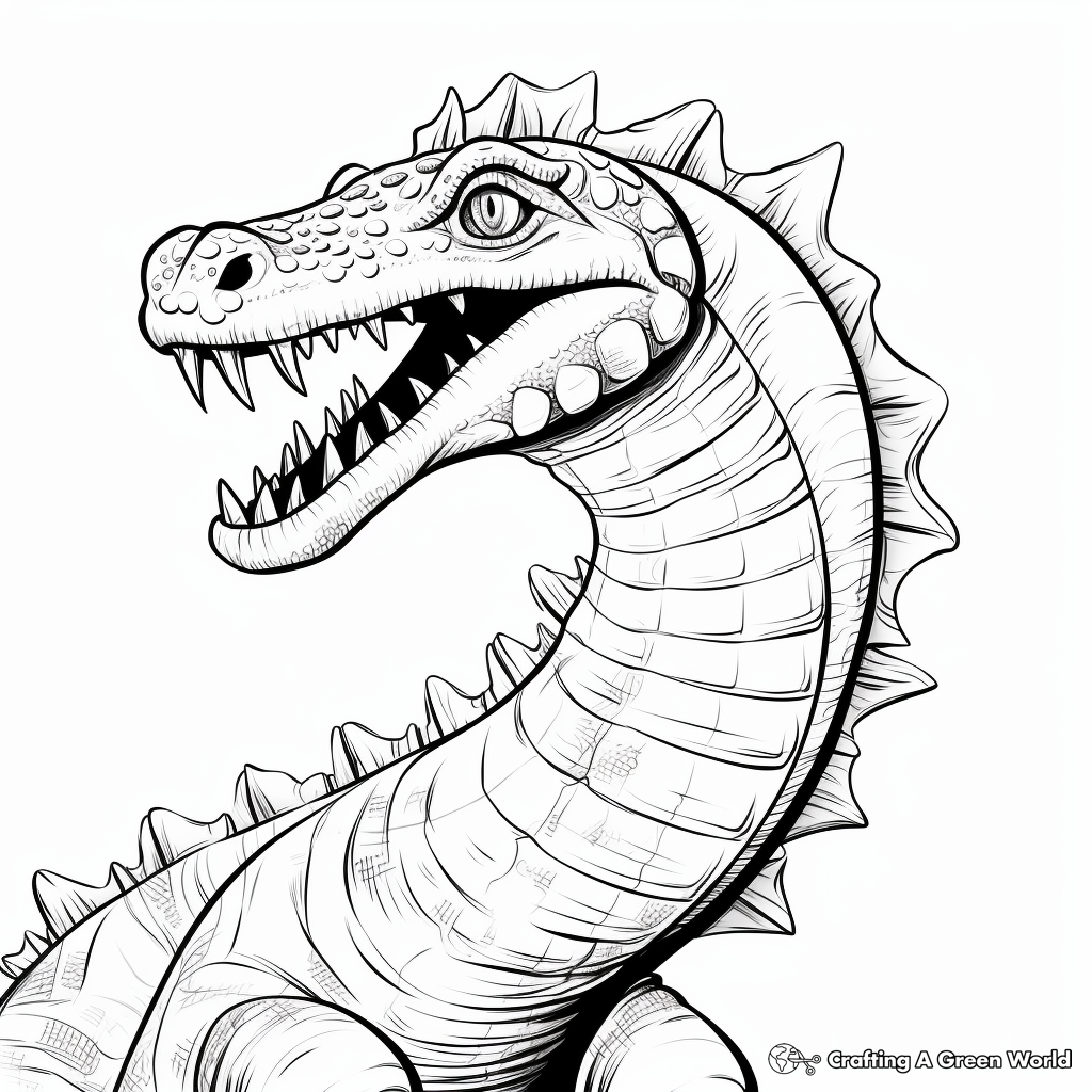 Dinosaur head coloring pages