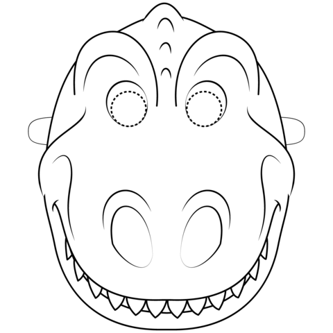 Dinosaur mask coloring page free printable coloring pages