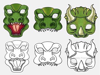 Dinosaur masks printable kids craft