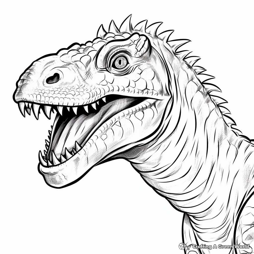 Dinosaur head coloring pages