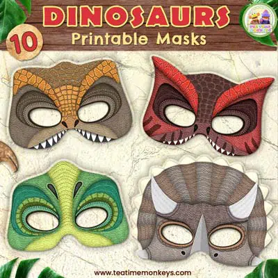 Printable dinosaur masks