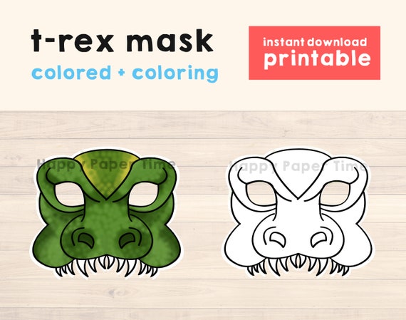 Dinosaur mask dino mask animal mask party favor trex printable dinosaur printable dinosaur party prop dinosaur printable mask trex mask kids