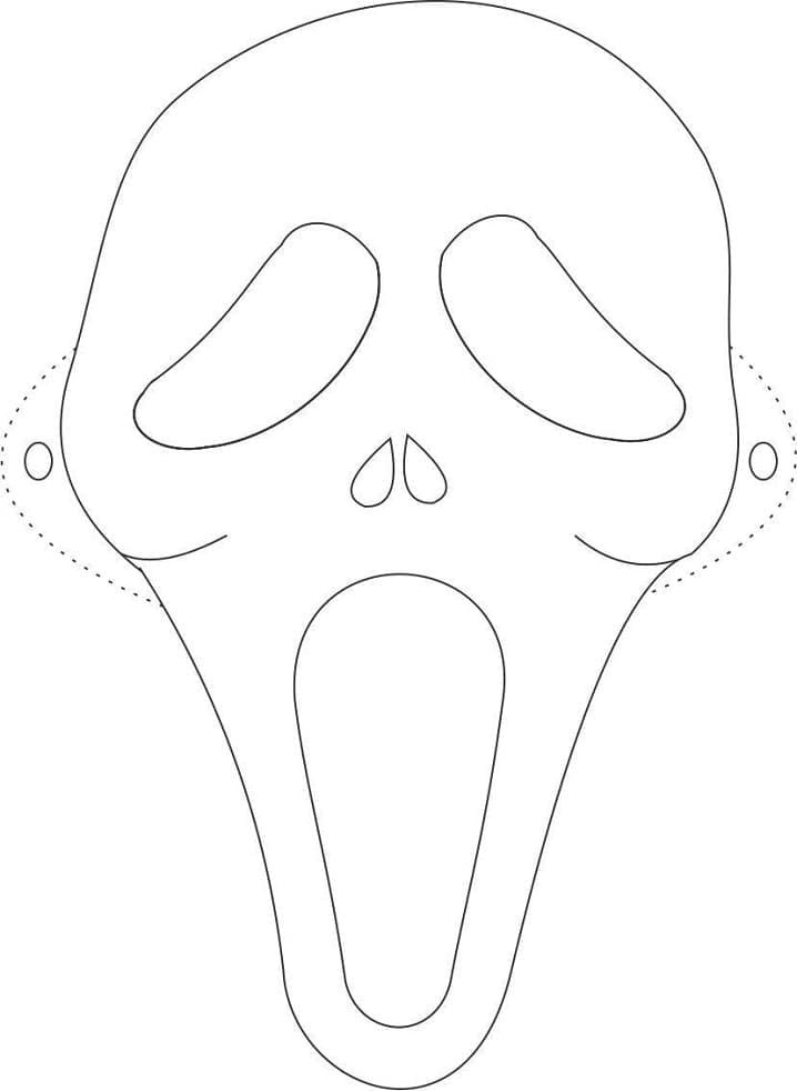 Halloween ghost mask coloring page