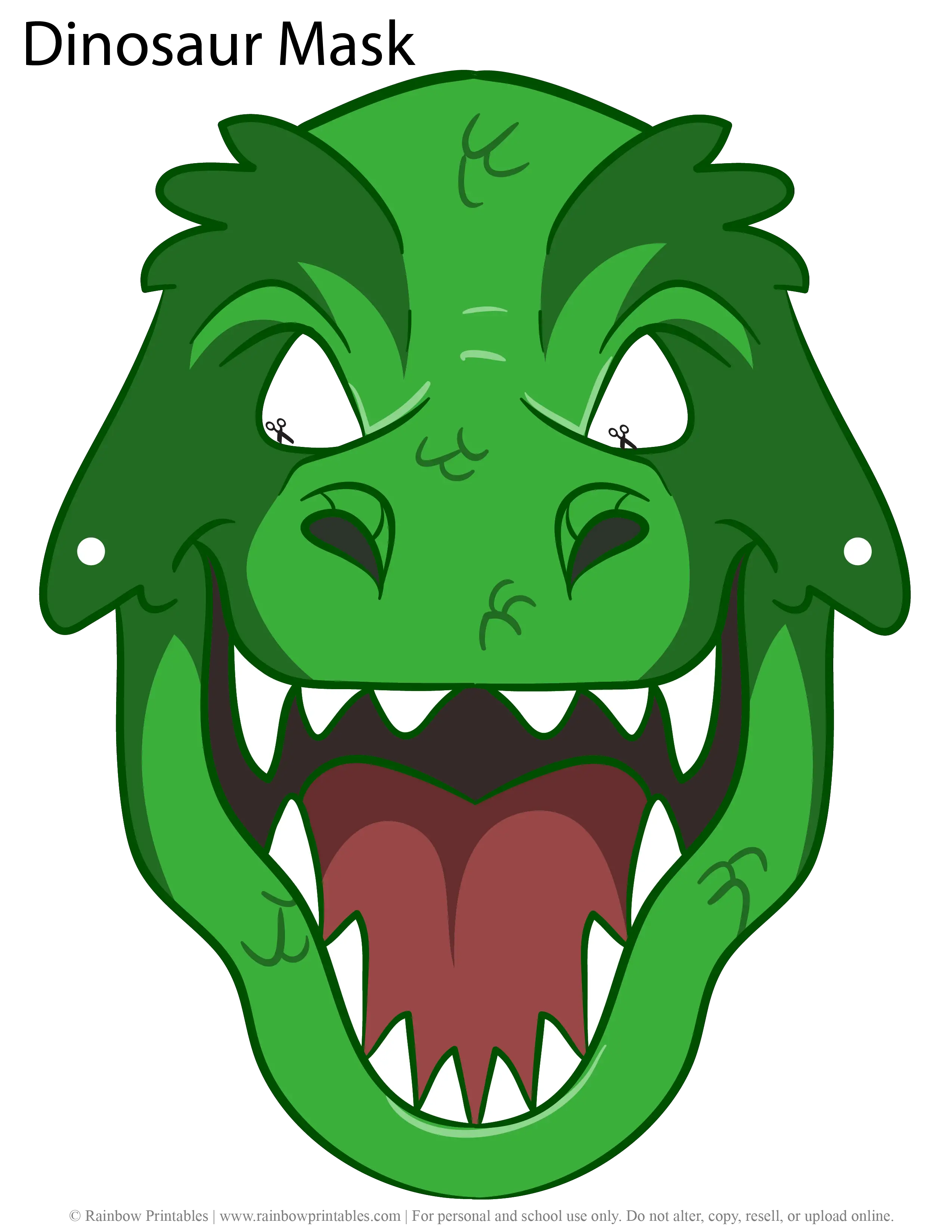 Free dinosaur pretend masks tyrannosaurus rex stegosaurus printables for kids
