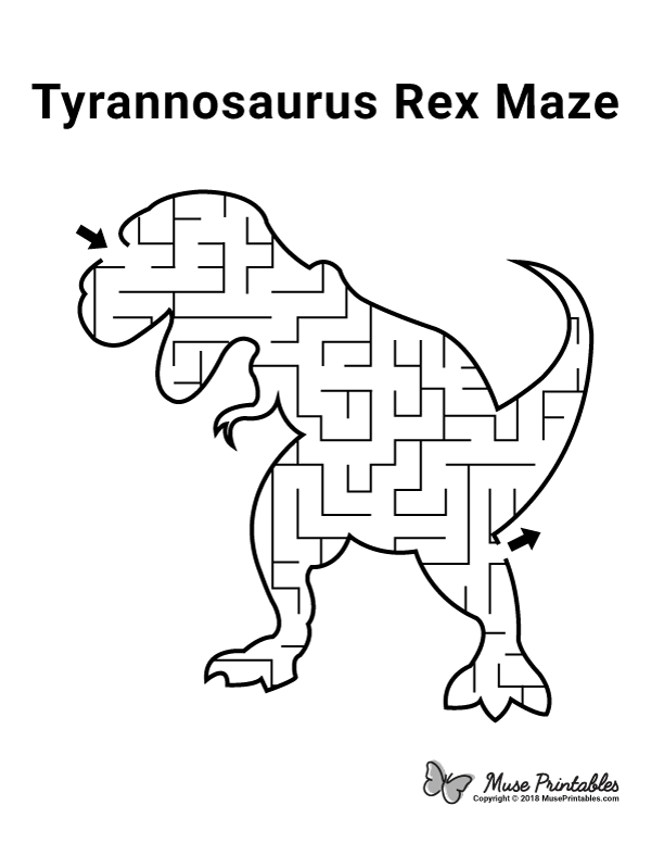 Free printable tyrannosaurus rex maze