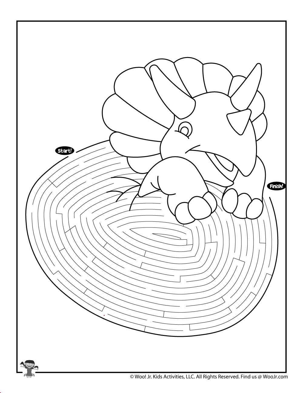 Printable dinosaur mazes for kids woo jr kids activities childrens publishing