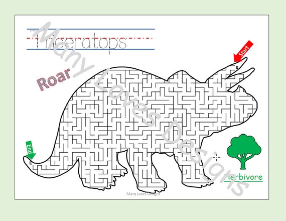 Dinosaur maze digital file