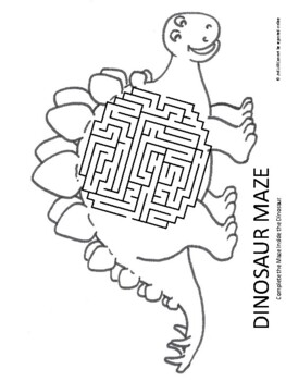 Dinosaur mazes easy printable worksheets dino activity games