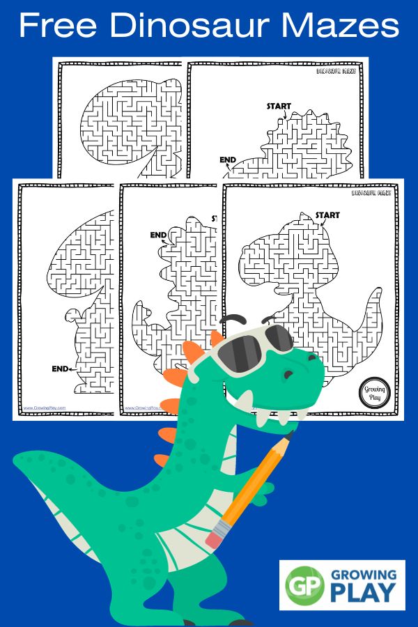 Dinosaur maze pdf packet