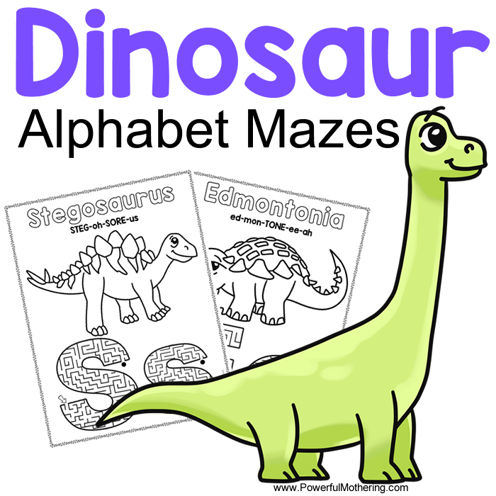 Dinosaur alphabet mazes