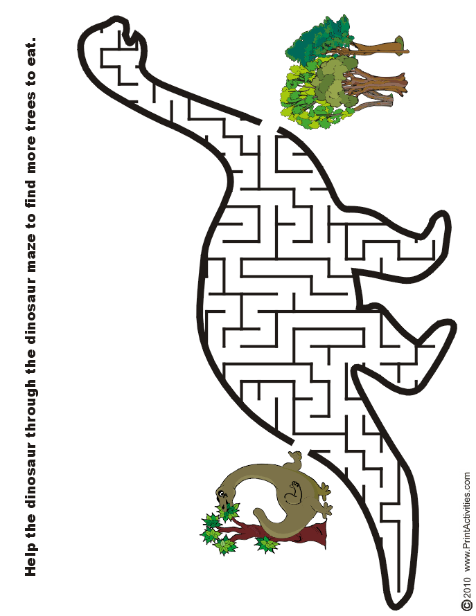 Stegosaurus dinosaur maze free printable puzzle