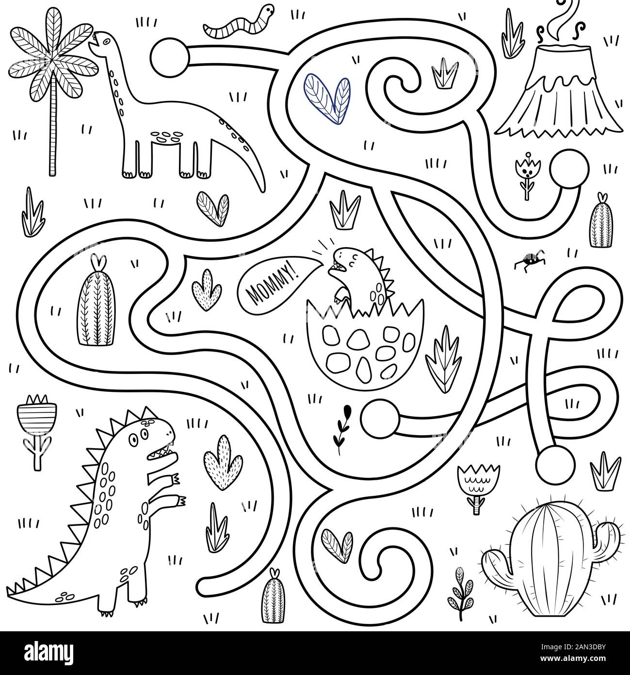 Dino coloring page hi