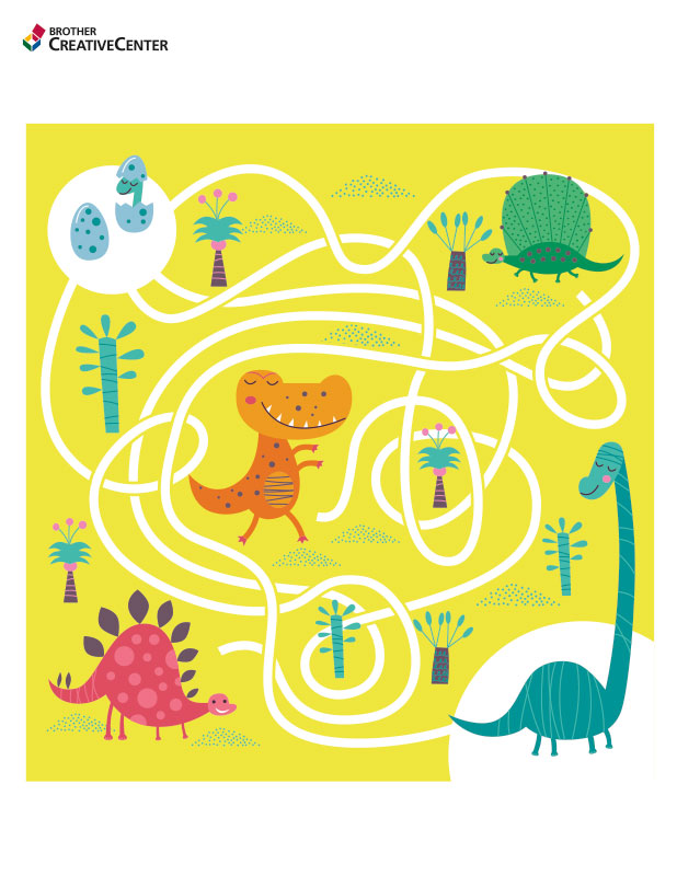 Free printable find mother dinosaur maze creative center