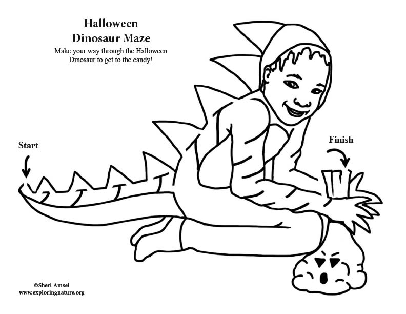 Halloween dinosaur maze