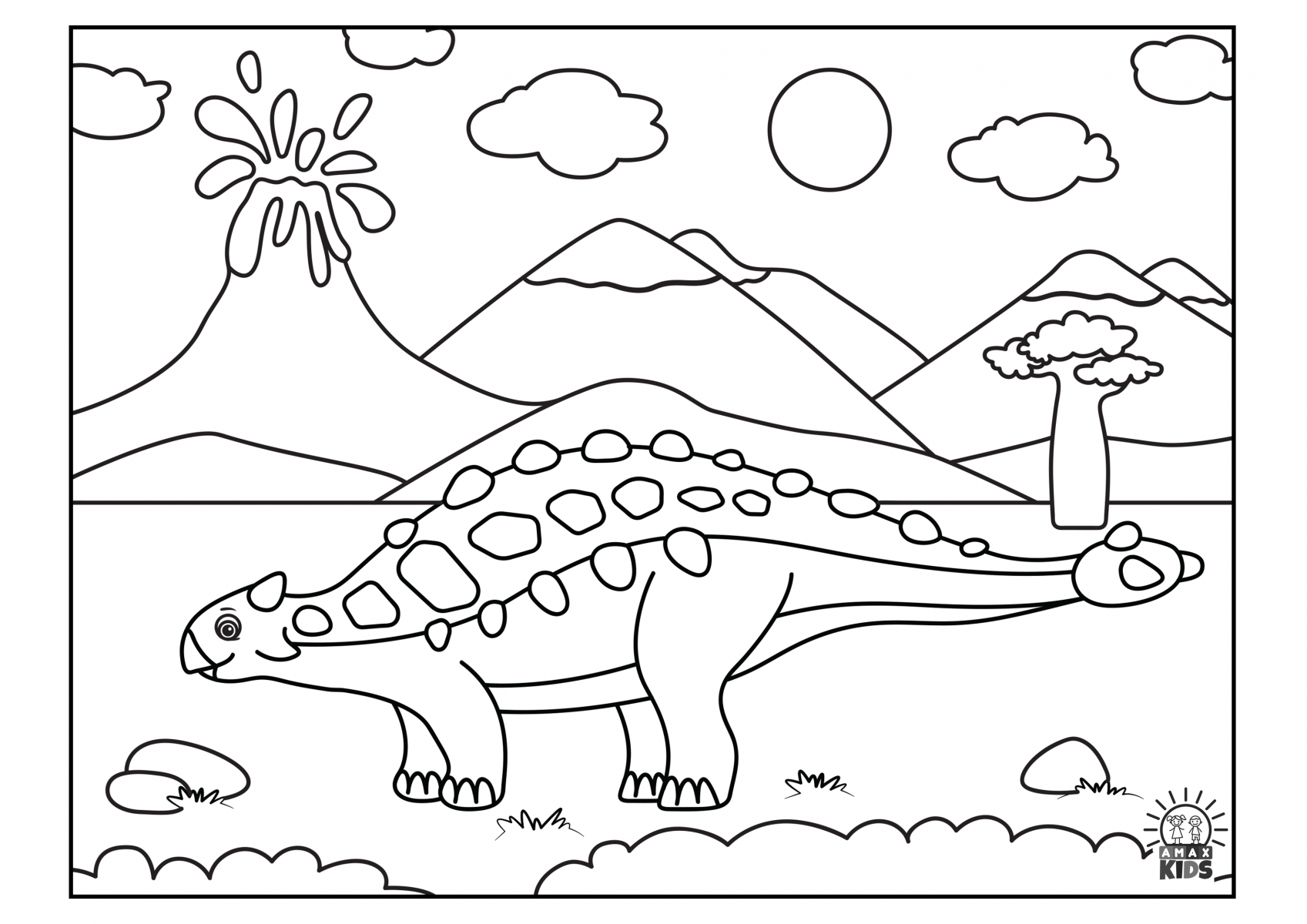 Printable dinosaur coloring pages for kids amax kids