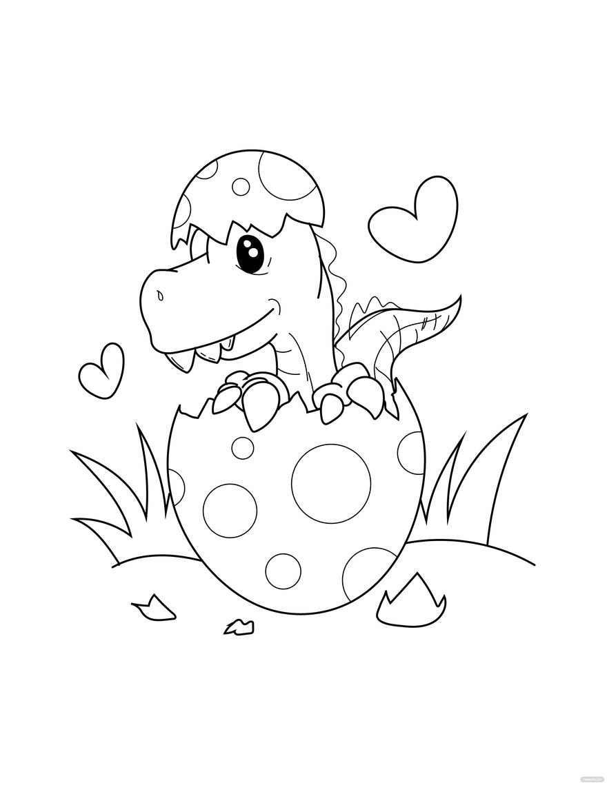 Free baby dinosaur coloring page