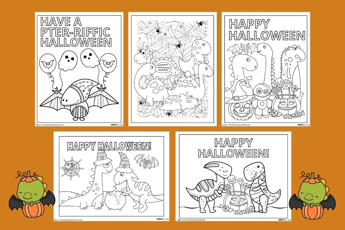 Free printable dinosaur halloween coloring pages