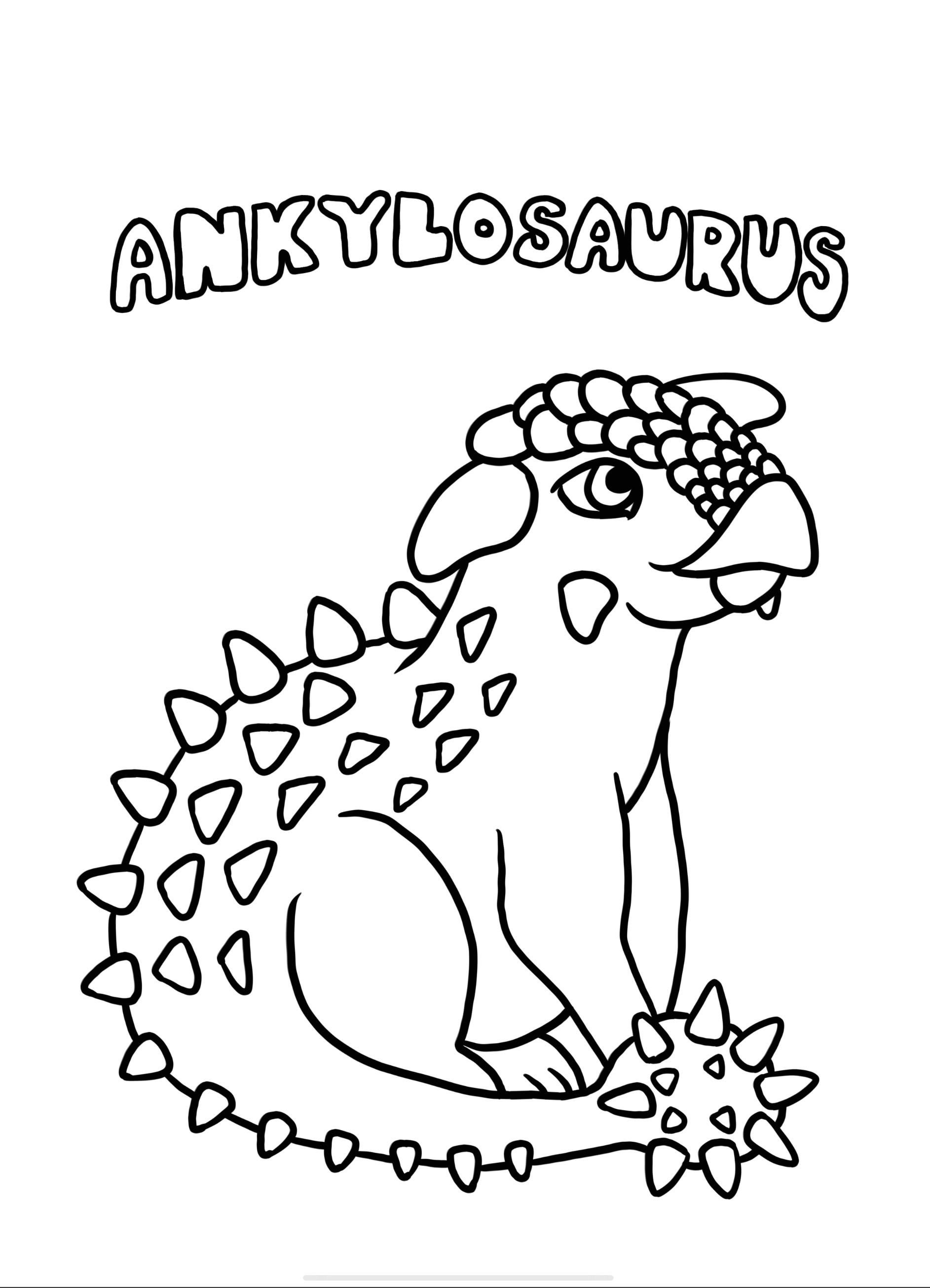 Im making some cute cartoon dinosaur colouring pages for kids heres my first an ankylosaurus my favourite dinosaur any tipssuggestions r dinosaurs