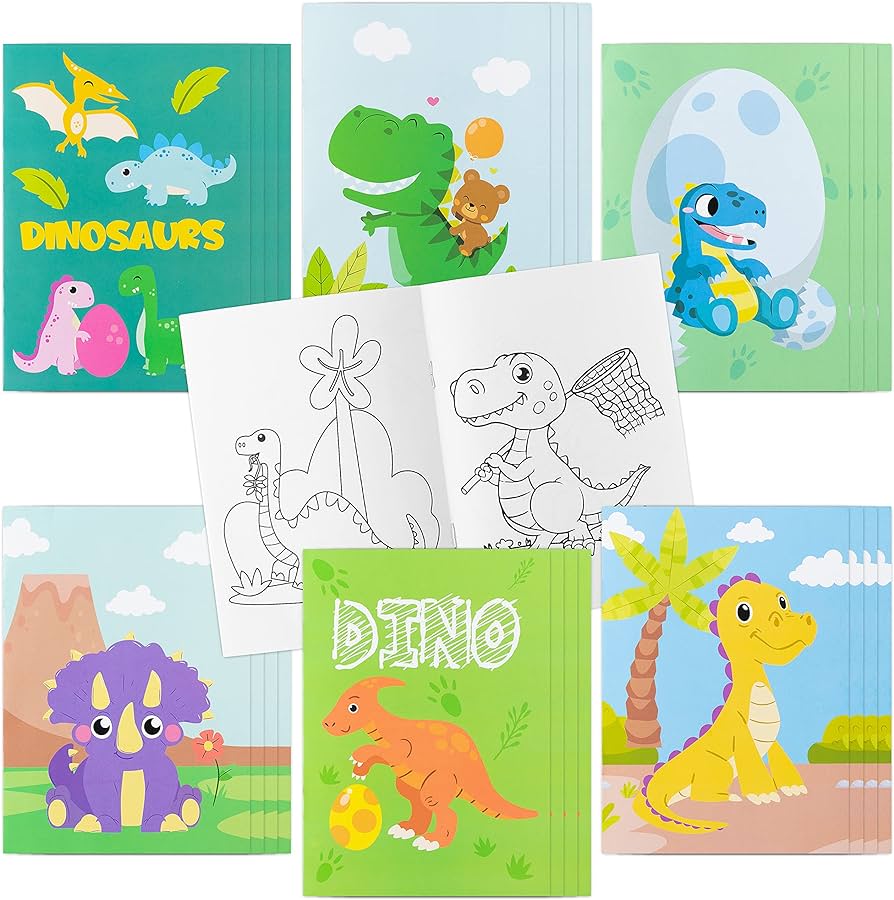 Japbor pcs dinosaur coloring books for kids color drawing diy story art doodle booklet painting books drawing coloring book creative activity party supplies book gift class party favor for kids