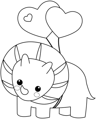 Kawaii dinosaur coloring page free printable coloring pages