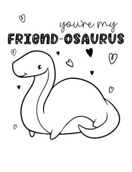 Dinosaur valentine coloring pages by layer arts co tpt