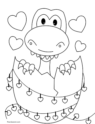 Dinosaur valentines coloring pages â cenzerely yours