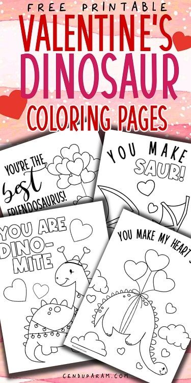 Engage kids with free dinosaur valentines day coloring pages