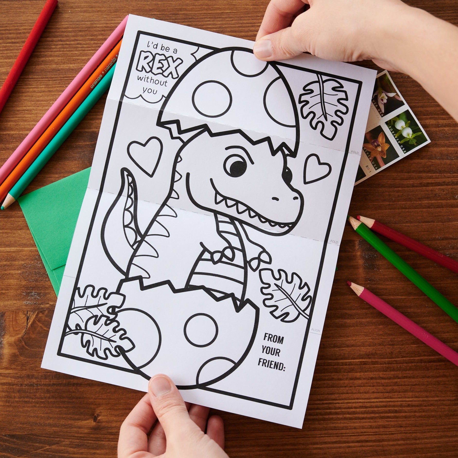 T rex folding surprise coloring page â kudzu monster