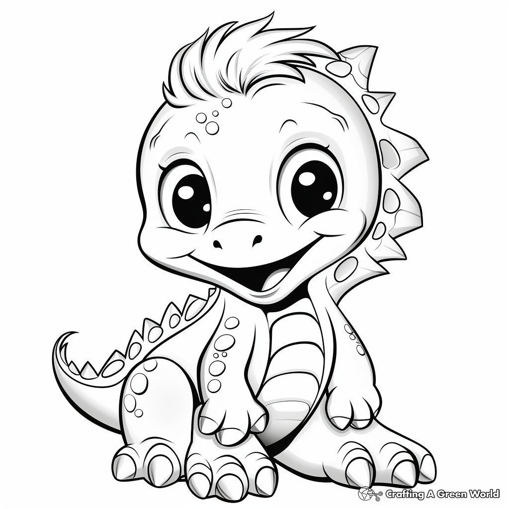 Cute dinosaur coloring pages