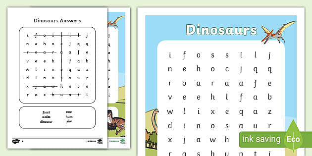 Dinosaur word search