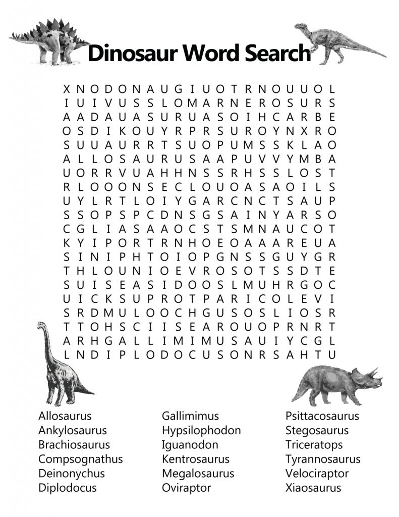 Dinosaurs word search