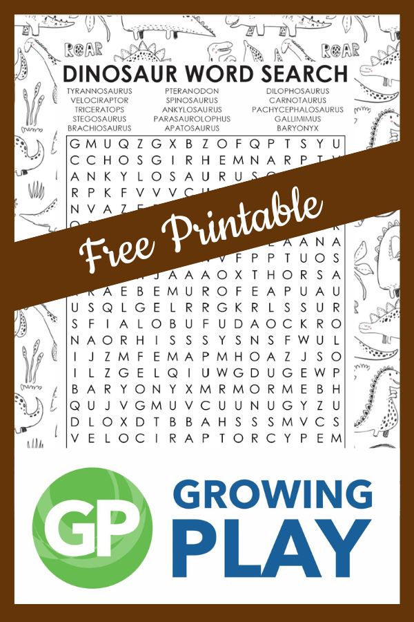 Dinosaur word search puzzle