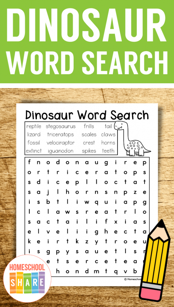 Free dinosaurs word search