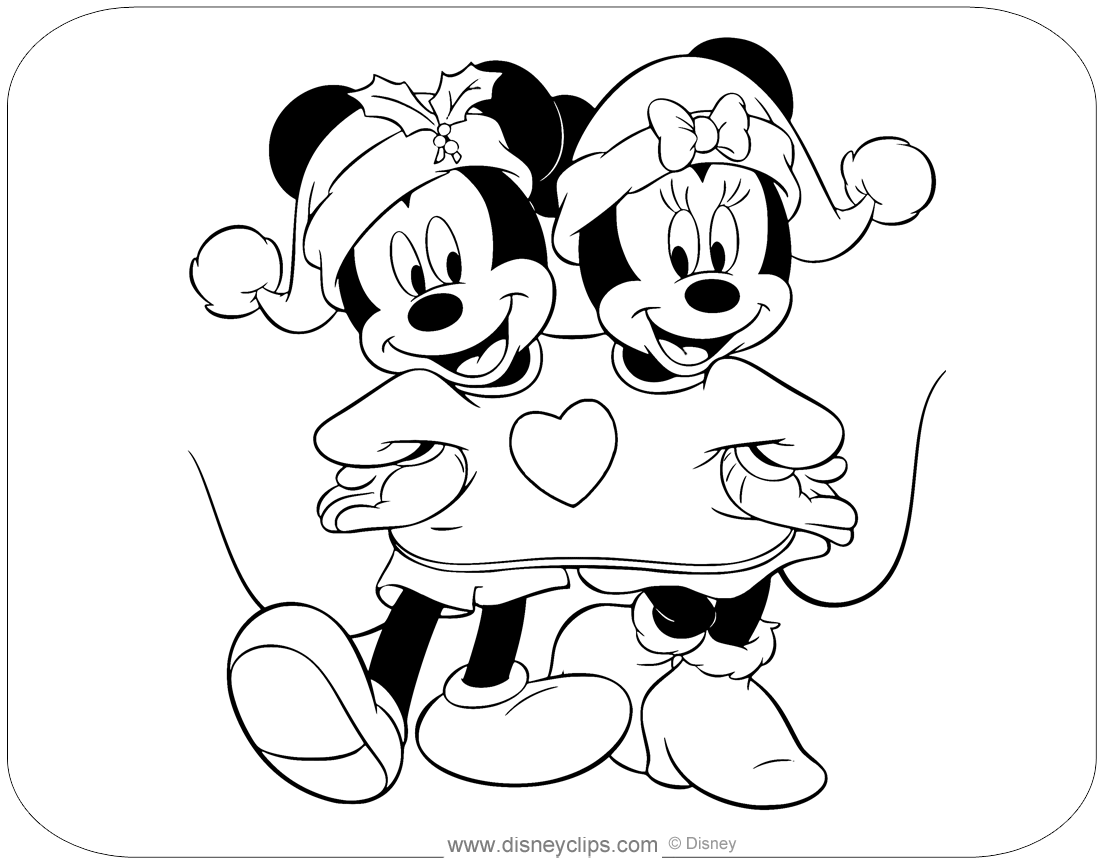 Mickey mouse friends christmas coloring pages