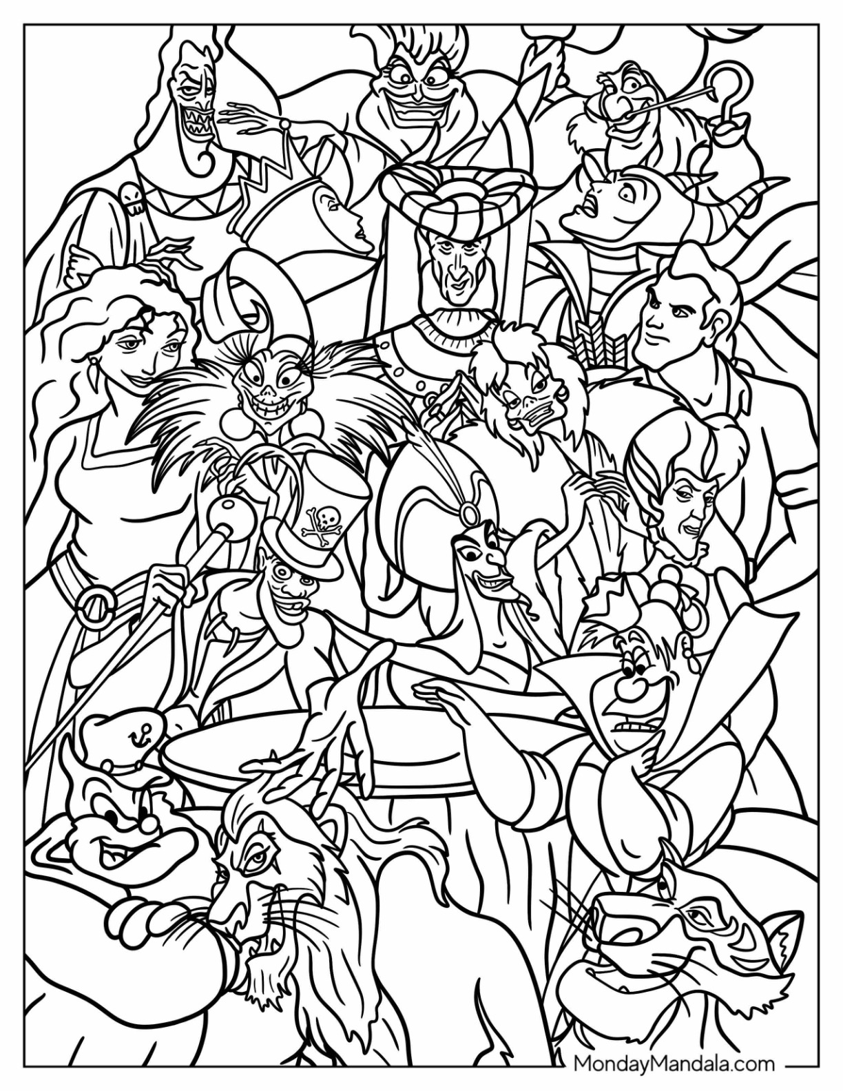 Disney coloring pages for adults free pdf printables