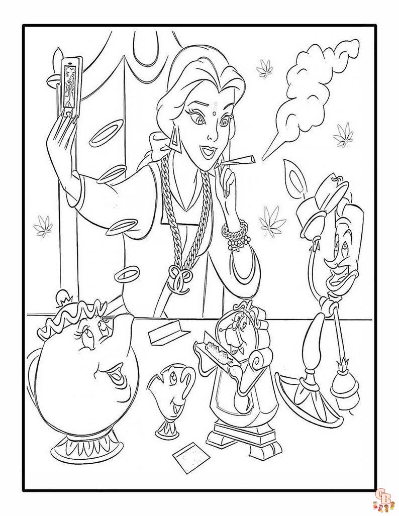 Printable disney stoner coloring pages free for kids and adults