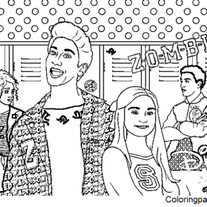 Disney zombies coloring pages printable for free download